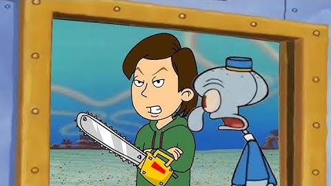 Boris trying to get the pizza from Squidward elevator edition