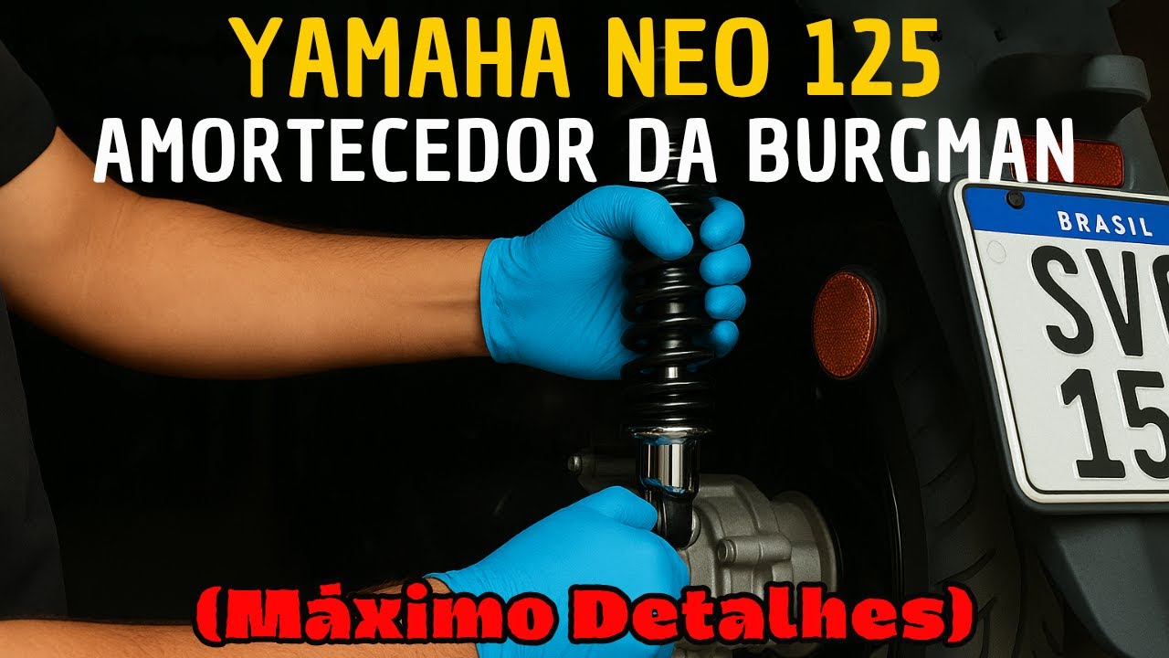 YAMAHA NEO 125 - INSTALANDO O AMORTECEDOR DA BURGMAN (PASSO A PASSO)