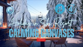 Alpine Jazz: Cozy Ski Resort Terrace with Smooth Jazz | 4-Hour Relaxing Music & Snowy Views  #music screenshot 3