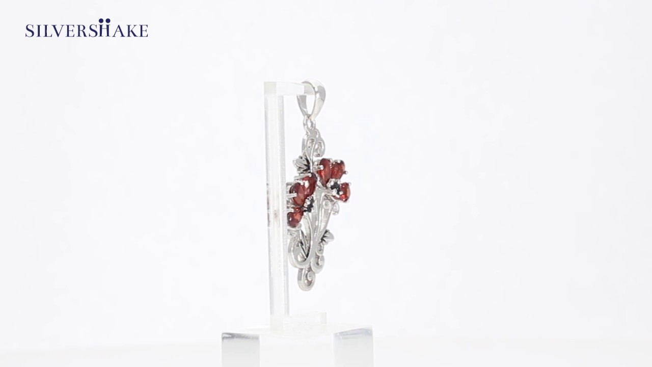 Silvershake 1.36ct Natural Garnet Sterling Silver Ring - Lotus Leaf & Frog Design, 925 Silver - View #5