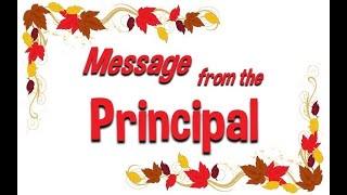 Principal's Message 11-1-20