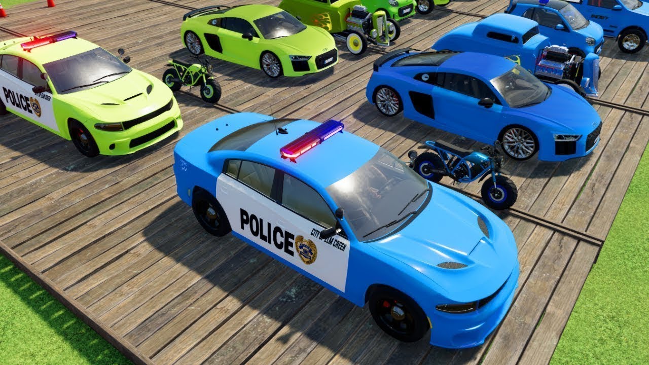 TRANSPORTING ALL POLICE CARS & AMBULANCE EMERGENCY VEHICLES WITH MAN TRUCKS! Farming Simulator EP241