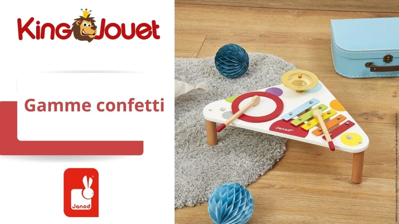 Janod - Ma Première Guitare en Bois Confetti - Instrument de Musique Enfant  - Jouet d'Imitation et d'Éveil Musical - Dès 3 Ans, J07628 : :  Jeux et Jouets