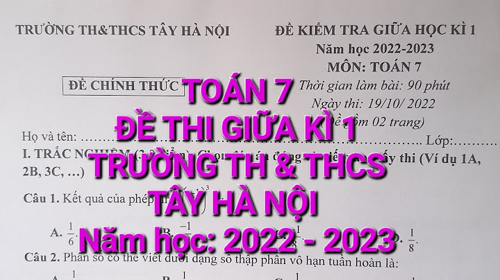 Đề kiểm tra giữa kỳ 1 toán 7 năm 2024