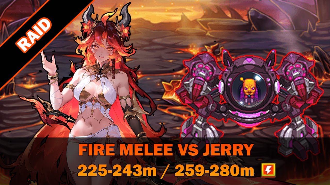 Guardian Tales Raid - Fire Melee vs Jerry + Tutorial (225-243m