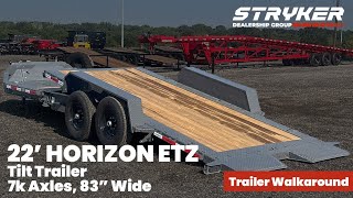 22' Tilt Equipment Trailer (2) 7K Axles 83 Wide - Ash Gray