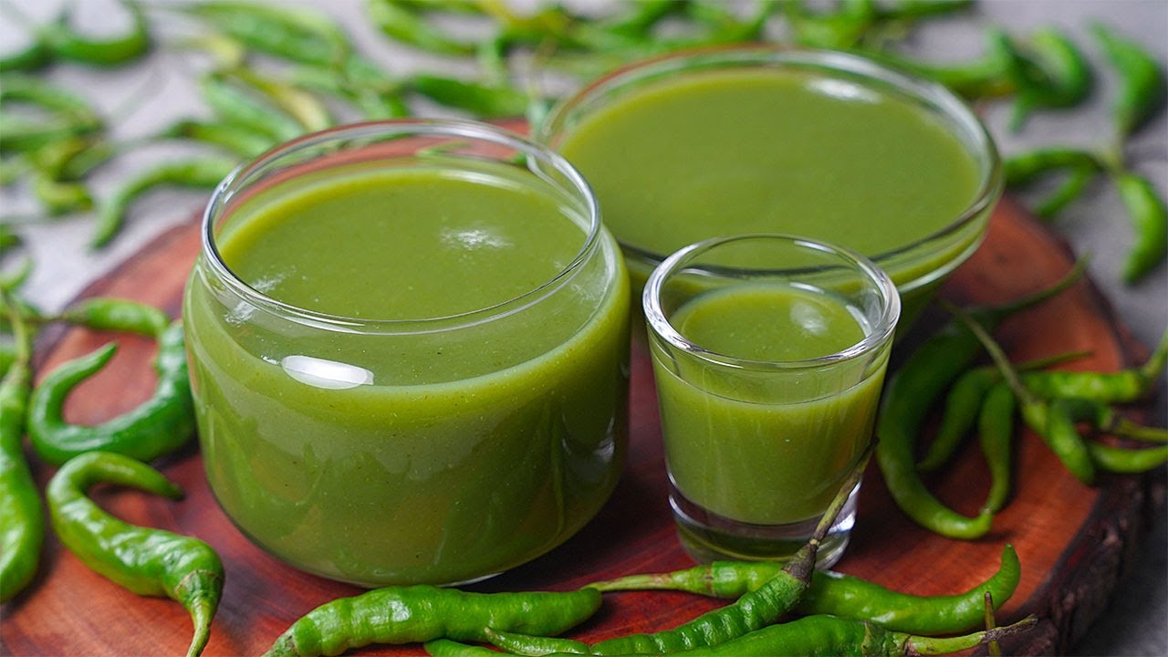 Green Chilli Sauce Recipe Homemade Green Chilli Sauce Spicy Green Maxresdefault