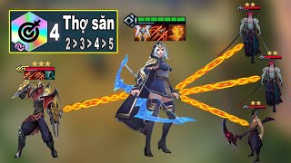 ASHE + 4 THỢ SĂN | BẮN HẠ ZED 3 SAO + X2 YONE 2 SAO + KAYN 2 SAO VÀ BẤT NGỜ ĐƯỢC TOP 1 | ĐỨC MẠNH