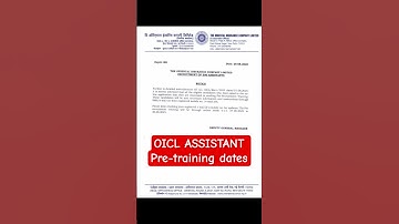 ♦️OICL ASSISTANT Pre-Recruitment Training Notice #oiclassistant #oicl