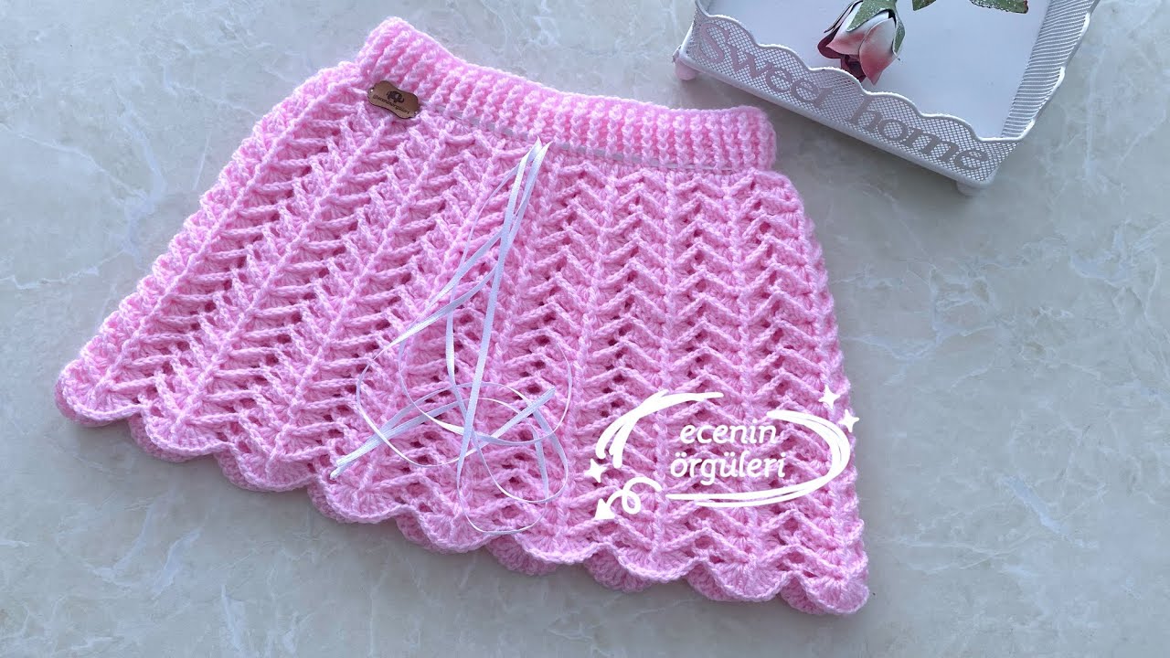 Easy Knitting Skirt / Pembe Şeker Etek / 1-2 yaş