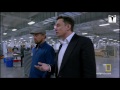 Leonardo DiCaprio and Elon Musk in Gigafactory 2016-10-27