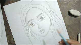 how to draw a girl innocent face step by step pencil sketch for beginners