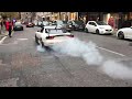 Monky london mazda rx7 burnout exhaust sound  acceleration on the streets  supercars of london