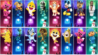 Pinkfong All Video Megamix 🆚 Baby Shark Friends 🆚 Cocomelon 🆚 Bluey Bingo 🎶 Who Will Win?