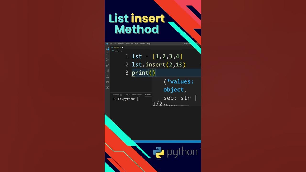 Python List Program | List Insert Method | #shorts - YouTube