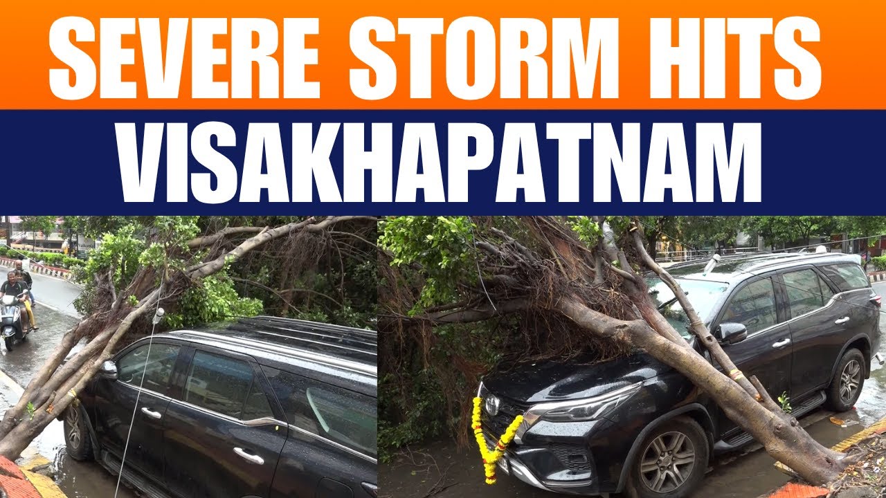 Andhra Pradesh: Severe Rain and Winds Uproot Trees in Visakhapatnam ...
