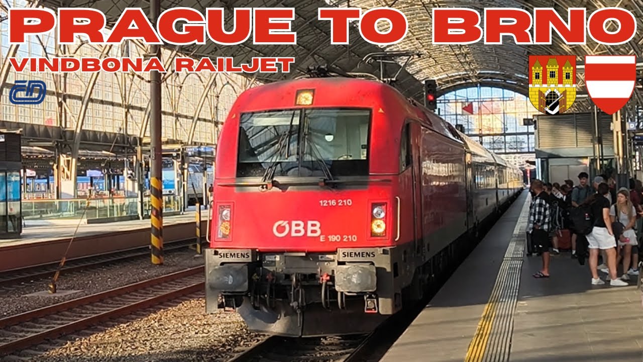 From PRAGUE 🇨🇿 to BRNO 🇨🇿 by Railjet Vindbona express train - 4K