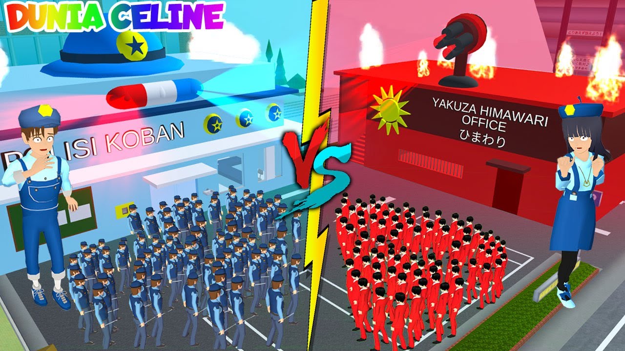 Yuta Mio Jadi Polisi Es | Polisi Es ❄️ VS Yakuza Api 🔥| Sakura School Simulator