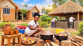 Cheap & Authentic Traditional Village Breakfast🌿|| Our Outdoor Kitchen is FINALLY Plastered 🏡