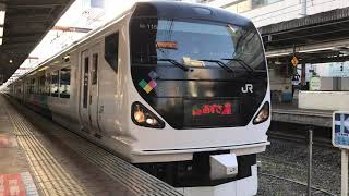 JR東日本E257系0番台(松本車両センターM-115編成)＋(M-204編成)錦糸町駅発車。