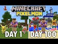 I Spent 100 Days on an ISLAND in Minecraft Pixelmon… This is What Happened | Pokémon in Minecraft