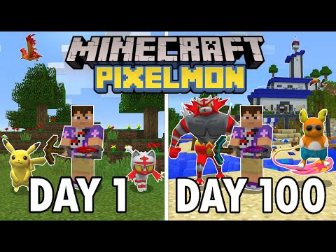 I Spent 100 Days on an ISLAND in Minecraft Pixelmon… This is What Happened | Pokémon in Minecraft