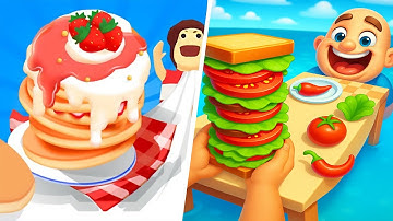 Sandwich Runner 🆚 Pancake Run 🌻🧿🌺🌈Max Levels Walkthrough Android IOS Update Gameplay 999920