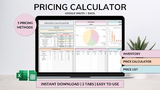 Pricing Calculator Tutorial - Handmade Products Pricing - Profit Margin - Pricing List - Inventory screenshot 4