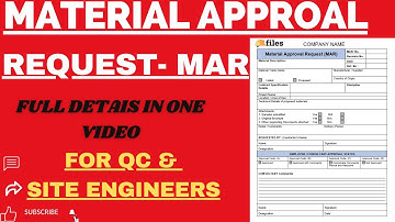 How To Submit Material Approval Request | Material Submittal Request| MAR| Attachments for MAR