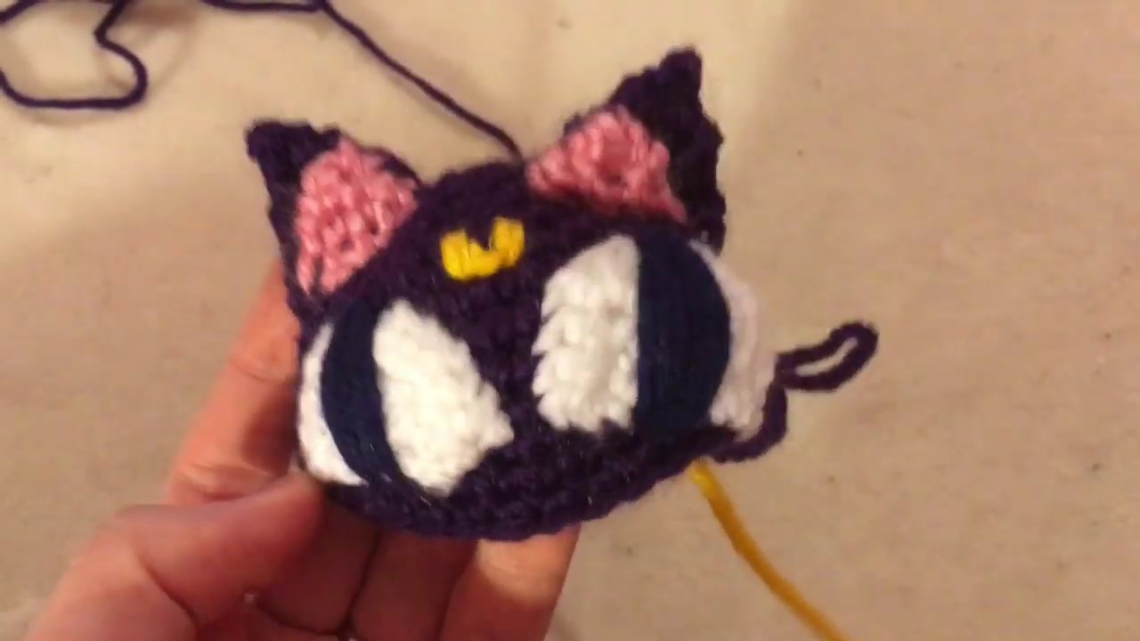 DIY Sailor Moon Luna P Crochet Keychain