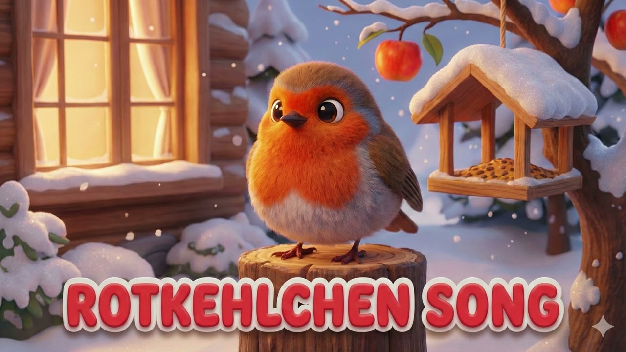 Das süße Vogellied im Winter 🐦 Das kleine Rotkehlchen - Kinderlieder