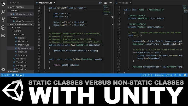 Unity C# Fundamentals - Static Classes Versus Non-Static Classes