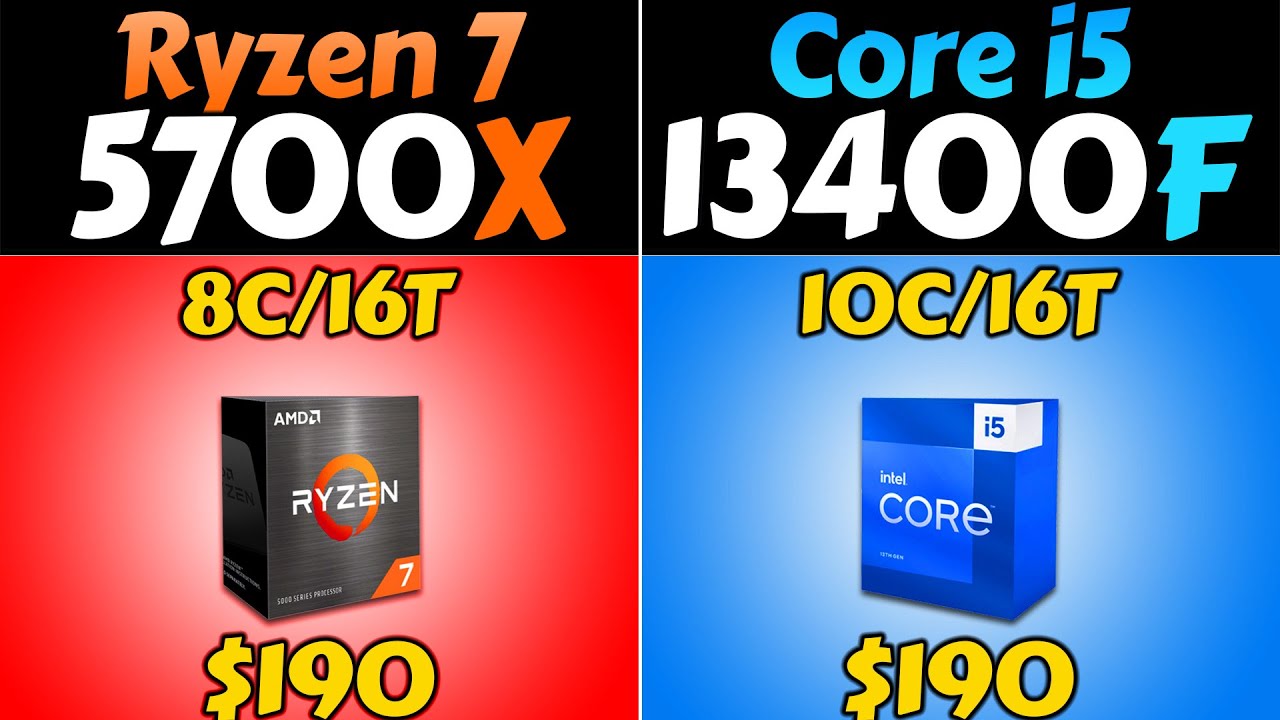 Ryzen 7 5700X vs i5 13400F - RTX 4070 & RX 6750 XT - YouTube