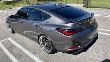 2023 Acura Integra slammed on Silver’s Neomax coilovers rolling on Work VS-XX wheels