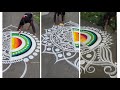 Modern rangoli design rangolidesign rangolishading roadrangoli streetart