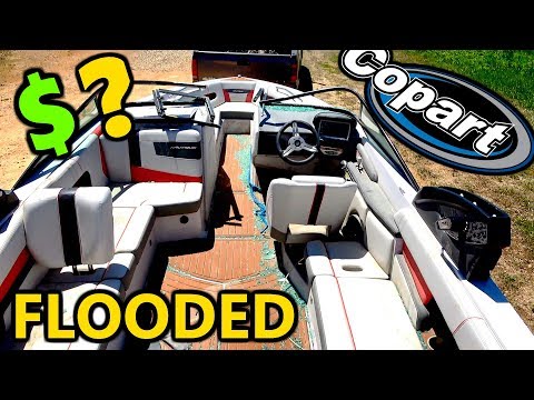 I Bought A Wrecked & Flooded Super Boat From Copart Lets Unflood It?