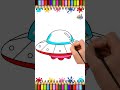 UFO Coloring Page for Kids | Fun Space Object Drawing and Creative Coloring Shorts Video