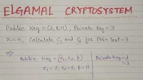 Elgamal Cryptosystem | Solved Example | Cryptography