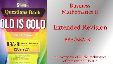 Business Mathematics II (Pokhara University) Extended Revision (Unit 5 - Part 6)