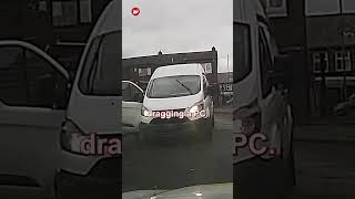 Dashcam footage shows police officer being dragged along road by stolen Amazon van