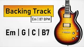Rock BACKING TRACK in Em | 87 BPM | Guitar Backing Track