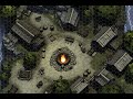 DnD compatible animated map _ Village with Fire Pit _ hex grid _ ambience for VTT