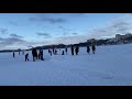 Crossing the frozen lake at Stockholm, Sweden