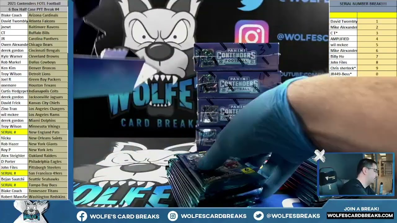 2021 Contenders FIRST OFF THE LINE Football 6 Box Half Case PYT Break #4