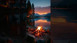 Relaxing Sounds ✨ Campfire on the lake