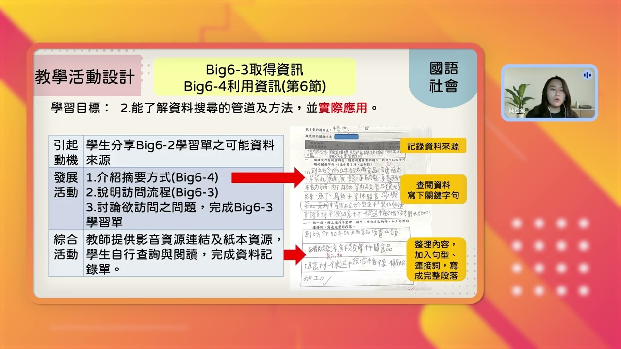 融入 Big6 教學法與數位工具_陳岳箴老師_2026.01.09