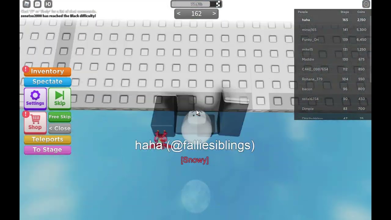 How to do stage 162 in the No Jump Difficulty Chart Obby By Killi’s Group