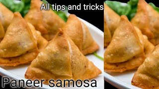 Paneer Samosa Recipe in hindi with tips and tricks-cheese matar paneer samosa-crispy samosa recipe.