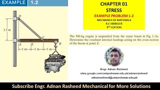 Example 1-2 Internal Resultant Loading |Mechanics of Materials by R.C Hibbeler|