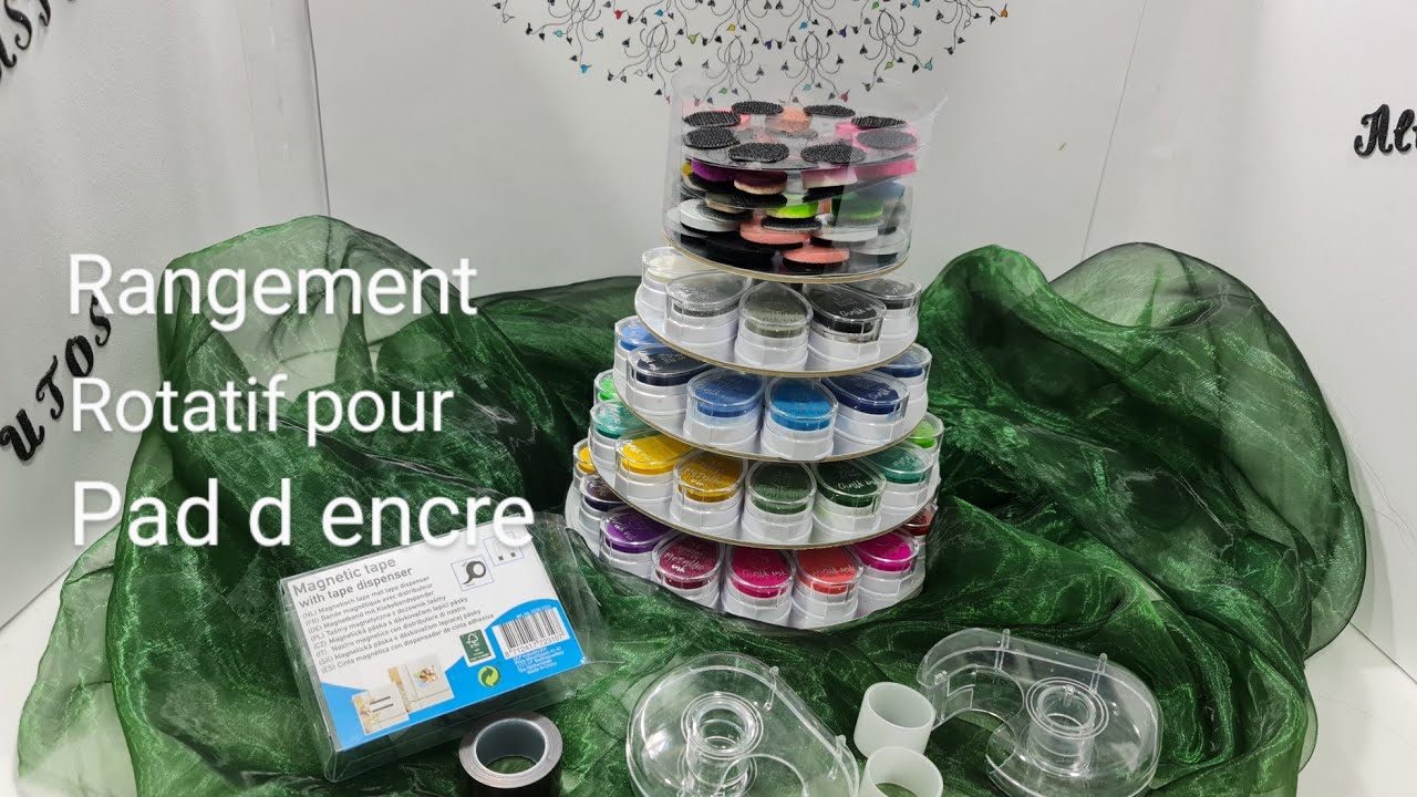 TUTO RANGEMENT ROTATIF PAD D ENCRE .AVEC DÉVIDOIR. ENTIÈREMENT RÉCUPE.